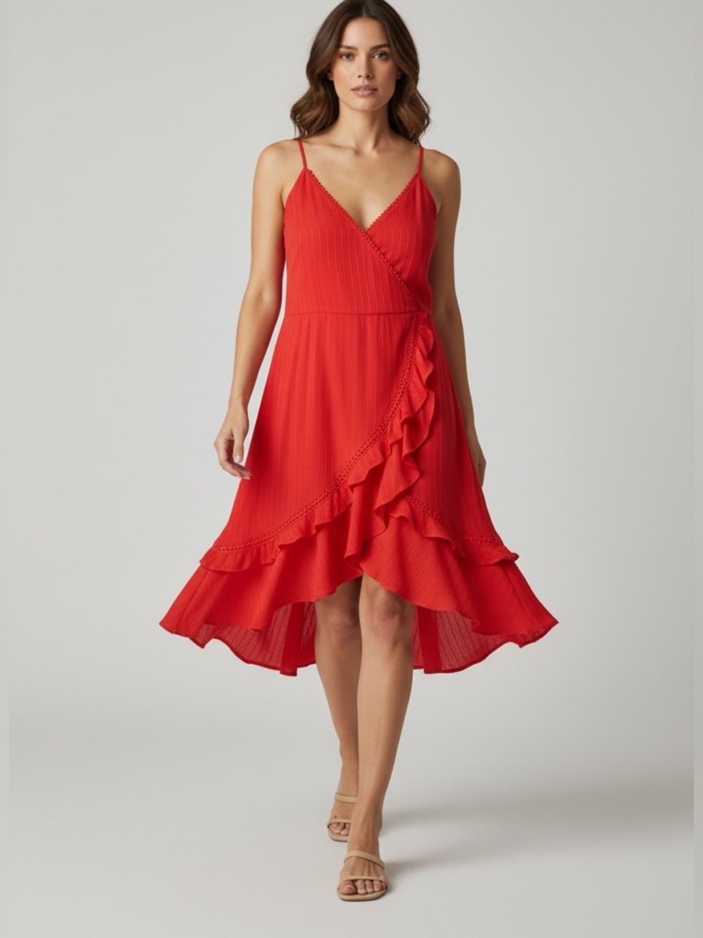 NWT Miss Me Wrap Dress Swim Coverup  Sang Real Red Size Medium Resort Beach Boho